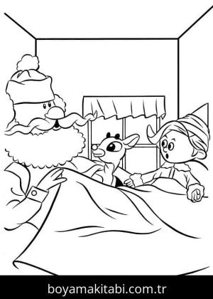 Rudolph boyama sayfası – kolay boyama, eğitici aktivite