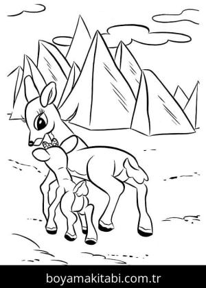 Rudolph boyama sayfası – boyama etkinliği, çocuk aktivitesi