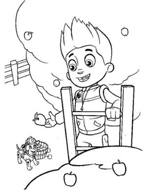 Ryder Paw Patrol boyama sayfası,  coloring page, Ryder ve Marshall, 