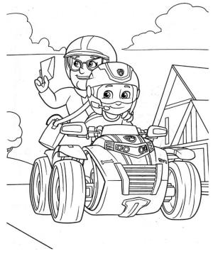 Ryder Paw Patrol boyama sayfası,  coloring page, Ryder ve Ms. Marjorie, 