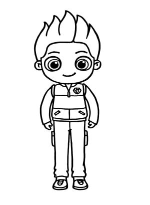 Ryder Paw Patrol boyama sayfası,  coloring page, Chibi Ryder Paw Patrol, 