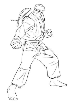 Ryu boyama sayfası,  coloring page, Ryu Dövüş, 