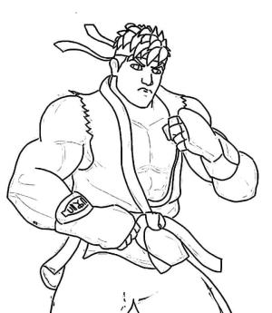 Ryu boyama sayfası,  coloring page, Temel Ryu, 