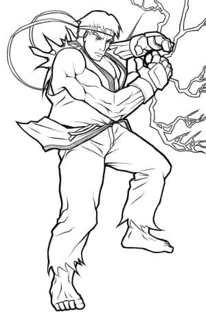 Ryu boyama sayfası,  coloring page, Ryu Güç, 