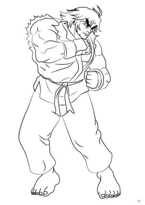 Ryu boyama sayfası,  coloring page, Ken Dövüş, 