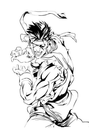 Ryu boyama sayfası,  coloring page, Ryu Kamehameha, 