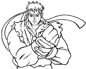 Ryu boyama sayfası,  coloring page, Ryu Normal, 