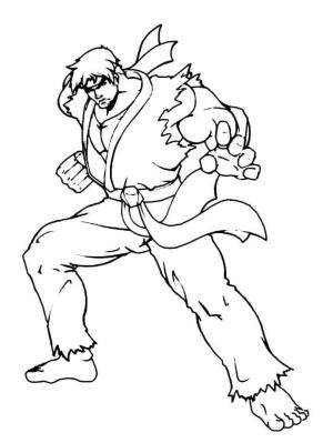 Ryu boyama sayfası,  coloring page, Havalı Ryu Dövüşü, 