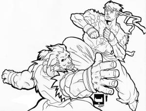 Ryu boyama sayfası,  coloring page, Ryu Saldırı, 