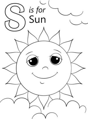 S Harfi boyama sayfası,  coloring page, Güneş Harfi S, 