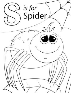 S Harfi boyama sayfası,  coloring page, Örümcek S Harfi, 