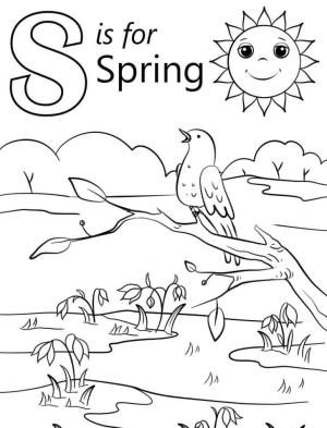 S Harfi boyama sayfası,  coloring page, Bahar Harfi S, 