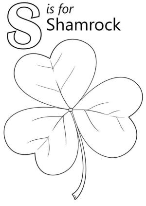 S Harfi boyama sayfası,  coloring page, Shamrock Harf S, 