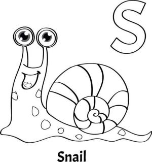 S Harfi boyama sayfası,  coloring page, Salyangoz Harfi, 