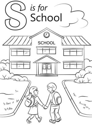 S Harfi boyama sayfası,  coloring page, Okul Harfi S, 