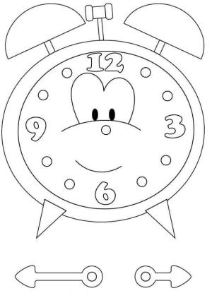 Saat boyama sayfası,  coloring page, Gülme Saati, 