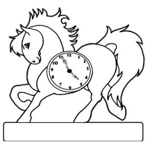 Saat boyama sayfası,  coloring page, At Saati, 