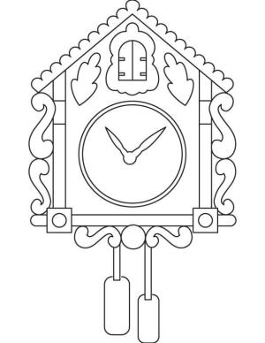 Saat boyama sayfası,  coloring page, Süslü Saat, 