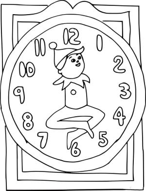 Saat boyama sayfası,  coloring page, Peri Saati, 