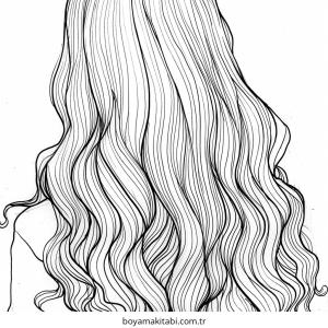 Saç boyama sayfası – çizgi film temalı, basit çizim