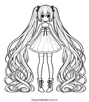 Saç boyama sayfası – evde etkinlik, ücretsiz yazdır