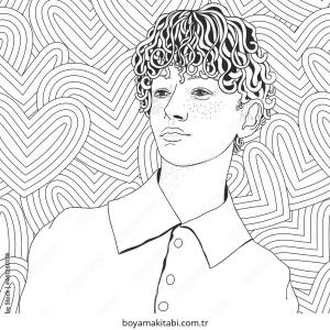 Saç boyama sayfası – PDF indir, sevimli karakter