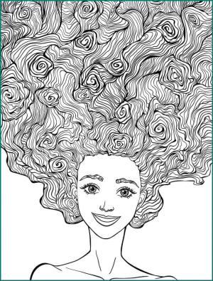 Saç boyama sayfası,  coloring page, Harika Saçlı Kız, 