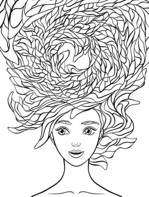 Saç boyama sayfası,  coloring page, İnanılmaz Saç, 