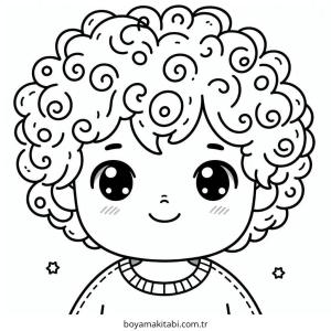 Saç boyama sayfası – renkli çizimler, okul öncesi
