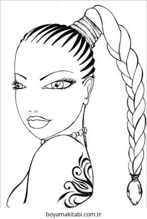 Saç boyama sayfası – çocuklar için, çizgi film temalı