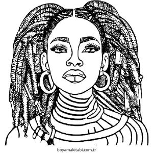 Saç boyama sayfası – kolay boyama, eğitici aktivite