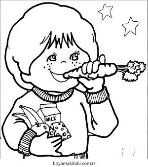 Sağlıklı Alışkanlıklar boyama sayfası – evde etkinlik, ücretsiz yazdır