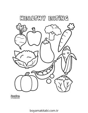 Sağlıklı Alışkanlıklar boyama sayfası – eğitici aktivite, yaratıcılık
