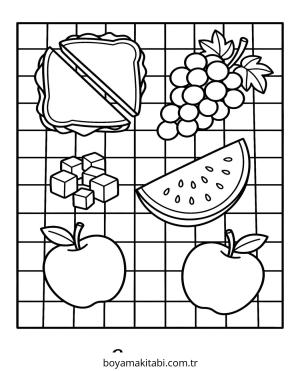 Sağlıklı Alışkanlıklar boyama sayfası – eğlenceli etkinlik, el becerilerini geliştirir