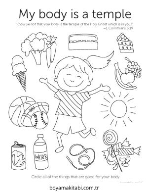 Sağlıklı Alışkanlıklar boyama sayfası – kolay boyama, eğitici aktivite