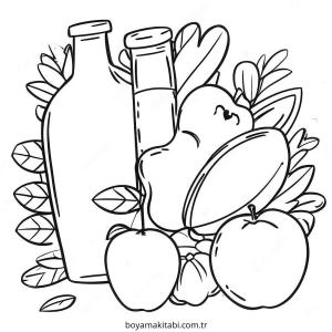 Sağlıklı Alışkanlıklar boyama sayfası – el becerilerini geliştirir, boyama çalışması