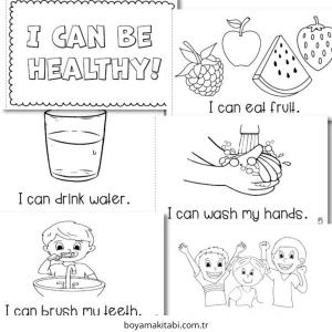 Sağlıklı Alışkanlıklar boyama sayfası – ücretsiz yazdır, boyama etkinliği