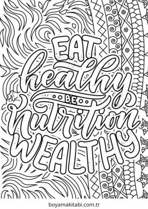 Sağlıklı Alışkanlıklar boyama sayfası – PDF indir, sevimli karakter