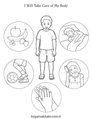 Sağlıklı Alışkanlıklar Boyama Sayfaları
