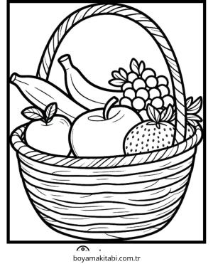 Sağlıklı Yiyecekler boyama sayfası – evde etkinlik, ücretsiz yazdır