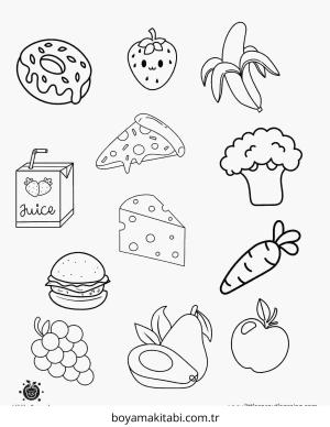 Sağlıklı Yiyecekler boyama sayfası – ücretsiz yazdır, boyama etkinliği
