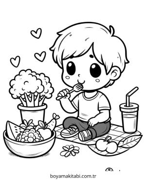 Sağlıklı Yiyecekler Boyama