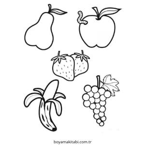 Sağlıklı Yiyecekler boyama sayfası – eğitici aktivite, yaratıcılık