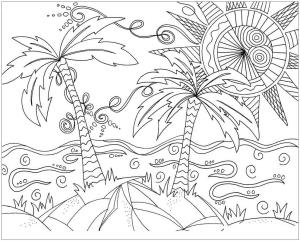 Sahil boyama sayfası,  coloring page, Güzel Plaj Özgür, 