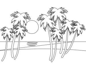 Sahil boyama sayfası,  coloring page, Sahil Sahnesi, 