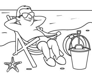 Sahil boyama sayfası,  coloring page, Sahildeki Adam, 