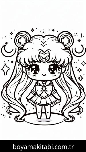 Sailor Moon boyama sayfası – keyifli zaman, renkli çizimler
