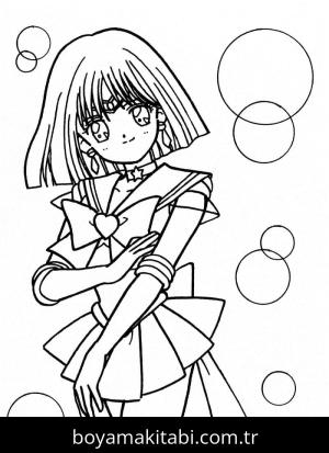 Sailor Moon boyama sayfası – çocuk aktivitesi, PDF indir