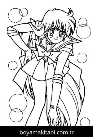 Sailor Moon boyama sayfası – çocuklar için, çizgi film temalı