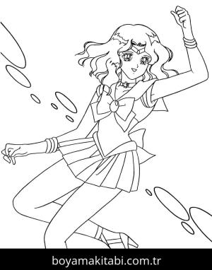 Sailor Moon boyama sayfası – renkli çizimler, okul öncesi